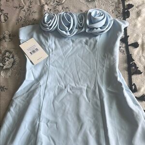 Peppermayo Blue Strapless Sheath Dress for Weddings